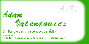 adam valentovics business card