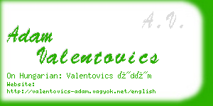 adam valentovics business card